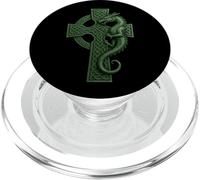 Irish Christian Celtic Cross with Dragon - Celtic Knot PopSockets PopGrip for MagSafe
