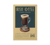 Irish Coffee Cocktail Print, Irish Coffee Cocktail Poster, Vintage Bar Print Art Wall Decor 20x30inch(50x75cm) Unframe