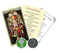 Irish Coin - Double Sided Irish Blessing Coin, Laminated Irish Blessing Card, The Lord's Prayer Card - Bright Finish Irish Blessing Pocket Token, Catholic Cards Set - Total of 3 Items