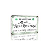 Irish Cottage Tin Sign Bed Breakfast Vintage St Patricks Day Lucky Home Art Wall Decor for Front Door Farmhouse Restaurants Cafes Bars 8x12 inch, SDF-L202