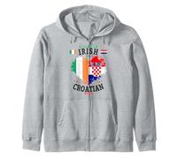 Irish Croatian Flag Idea for Women & Croatia Ireland Roots Zip Hoodie