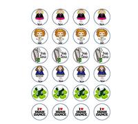 Irish Dancing Edible Cupcake Icing, Wafer or Wafer Card 24 x 1.5 inch Toppers (Wafer)