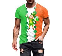 Irish Day, St Patricks Day T-Shirt Men's Funny Leprechaun Costume Clover T-Shirts, St.Paddy's Day T Shirt Lucky Shamrock 3D Print Graphic Prints Short Sleeve Tunic Tee Tops Casual Blouses…