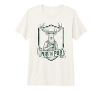 Irish Deer Monochrome Pub to Pub St. Patrick's Day Premium T-Shirt