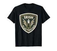 Irish Electrician Celtic Crest Shield Emblem Gaelic Graphic T-Shirt