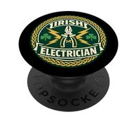Irish Electrician Celtic Round Emblem Design PopSockets Adhesive PopGrip