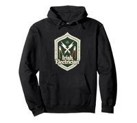 Irish Electrician Celtic Shield Emblem Gaelic Graphic Design Pullover Hoodie