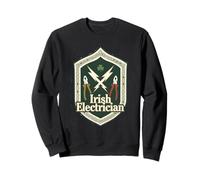 Irish Electrician Celtic Shield Emblem Gaelic Graphic Design Sweatshirt