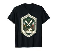 Irish Electrician Celtic Shield Emblem Gaelic Graphic Design T-Shirt