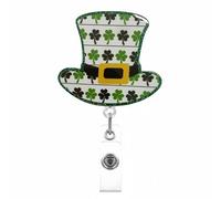 Irish Festival Badge Holder Retractable Badge Reel for Nurse Doctor Student Holder with Metal Clip Retractable