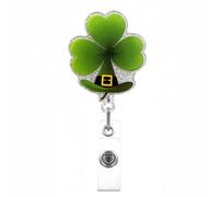 Irish Festival Badge Holder Retractable Badge Reel for Nurse Doctor Student Holder with Metal Clip Retractable