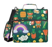 Irish Festival Elements 3 Ringing Zippered Binder Bag with Strap Includes Zip Pocket Document Binder Organizer Suitable for Middle School