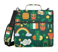 Irish Festival Elements Today I'm Irish 1.5-Inch 3-Ringing Sturdy Zipper Binder with Handle Multi-Pocket Documents Files Storage Bag for Middle Student