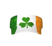 Irish Flag Adjustable Polyester Sports Visor Cap for Women and Men - Ideal for Running,Tennis, and All Seasons Black, Black, One size
