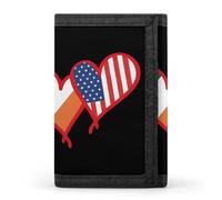 Irish Flag and US Flag Printed Tri-fold Wallets Front Pocket Holder Money Clips with ID Credit Card Slots for Man Women