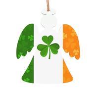 Irish Flag Angel Shape Wooden Christmas Ornaments,Hanging Decor for Christmas Tree Decoration