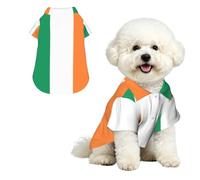 Irish flag Breathable Hawaiian Dog Shirt Summer Button Up Top for Small Medium Dogs XL
