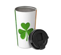 irish flag Carry Insulated Coffee Mug.500 ml capacity,Stainless steel travel mug with leak-proof lid and concealed handle.