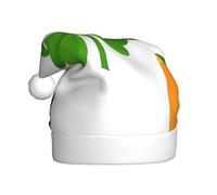 Irish Flag Christmas Hat For Adult.Festive Christmas Beanie With Pom Pom, Unisex Holiday Cap For Xmas Parties.