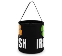 Irish Flag Clover Cute Halloween Tricking Or Treating Bag Candy Bucket Tote Gift Storage Bags