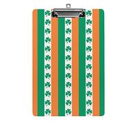 Irish Flag Clover Leaves St Patrick's Day A4 Size Clipboard Funny Aesthetic Working Studying Letter Standard Clip Board 12.5×8.5 in Hardboard for School Classroom Kids Writing Drawing
