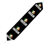 Irish Flag Clovers Table Runner Washable Plush Decor for Wedding Farmhouse Kitchen Coffee Tables