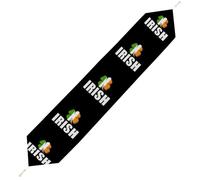 Irish Flag Clovers Table Runner Washable Plush Decor for Wedding Farmhouse Kitchen Coffee Tables