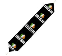 Irish Flag Clovers Table Runner Washable Plush Decor for Wedding Farmhouse Kitchen Coffee Tables