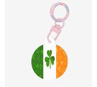Irish Flag Dog Tags for Pets,Round Acrylic Pet ID Tags,Perfect for Small to Large Dogs and Cats,Cute & Functional