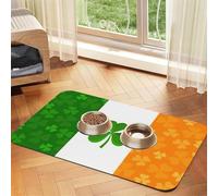 Irish Flag Durable Pet Absorbent Tablecloth Non-Slip Dining Pad For Dog Cat Food Water Bowls Feeder Mat