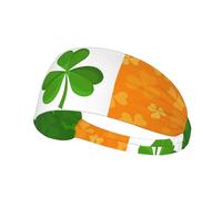 Irish Flag Elastic Exercise Headband, Fitness Exercise Yoga Cycling Headband, Outdoor Sports Elastic Sweat-Absorbing Headband,