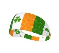 Irish Flag Elastic Sports Headband for Running, Cycling Yoga, Sweat-Absorbing Breathable Head Wrap, Fits Most Men Women