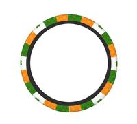 Irish Flag Elastic Steering Wheel Cover Neoprene Non-Slip Universal Fit Red Black Pink with Full Print Design