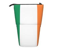 Irish Flag Expandable Stand Pencil Pouch, Multi-Design Oxford Fabric, Adjustable Height, Multi-Use Cosmetic Bag