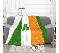 Irish Flag Fleece Throw Blanket - Microfiber Fleece Blankets For Sofa Bed Couch And Travel 80"X60"