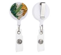 Irish Flag-Inspired Heart Retractable Badge Holder Reel Clip ID Card Holder for Doctor Nurse Student Office Worker