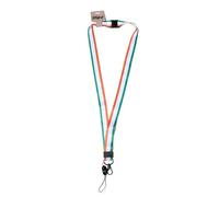 Irish Flag Lanyard with Keychain and ID Holder, Green White Orange Stripes