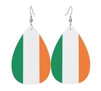 Irish flag Leather earrings, European and American style earrings for young women, birthday gifts/Valentine's Day gifts
