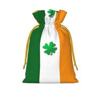 Irish Flag Linen Drawstring Gift Bag Xmas Party Candy Bag Reusable Storage Pouches