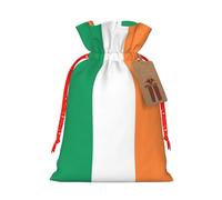 Irish Flag Linen Drawstring Gift Bag Xmas Party Candy Bag Reusable Storage Pouches