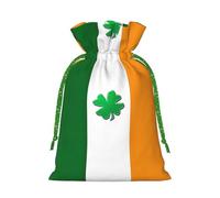 Irish Flag Linen Drawstring Gift Bag Xmas Party Candy Bag Reusable Storage Pouches