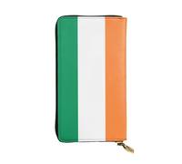 Irish flag Long leather wallet, portable credit card holder, zippered coin purse, and ID compartment