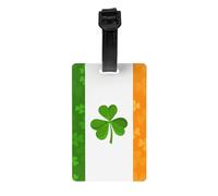 Irish Flag Luggage Tag PVC Waterproof Durable Light Bag Tag with Detachable Wristband for Easy Identification