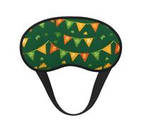 Irish Flag Party Printed Black Border Eye Mask, Soft and Comfortable, Perfect for Travel, Camping, and Meditation