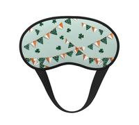 Irish Flag Party Printed Black Border Eye Mask, Soft and Comfortable, Perfect for Travel, Camping, and Meditation