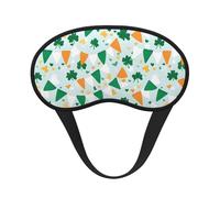 Irish Flag Party Printed Black Border Eye Mask, Soft and Comfortable, Perfect for Travel, Camping, and Meditation