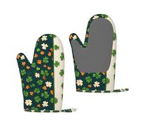 Irish Flag Party Printed Thickened Insulated Oven Gloves, Suitable For Various Cooking Scenarios