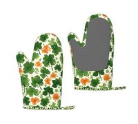 Irish Flag Party Printed Thickened Insulated Oven Gloves, Suitable For Various Cooking Scenarios