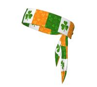 Irish Flag Pattern Tennis Headband for Women,Sweat Band for Workout, Head Tie for Running, Football, Basketball,Athletics