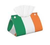 Irish flag patterned tissue bag, genuine leather long tissue box, suitable for bathroom, bedroom and dining room.